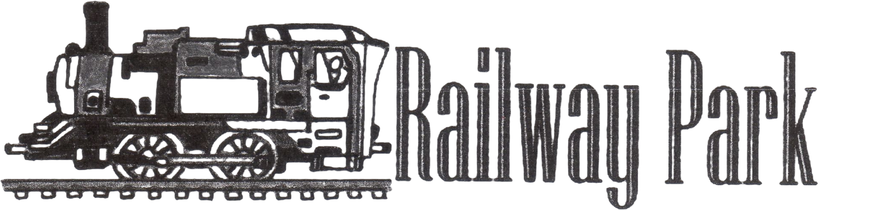 Railway Park logo with train image.